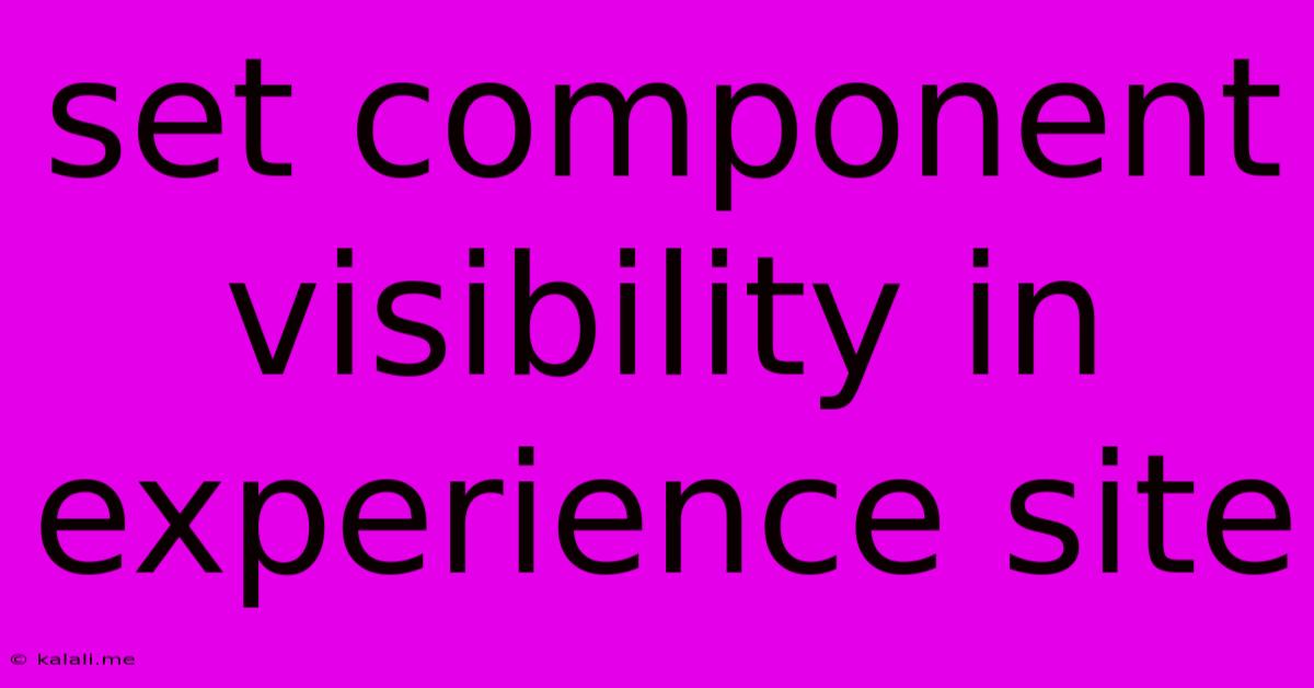 Set Component Visibility In Experience Site