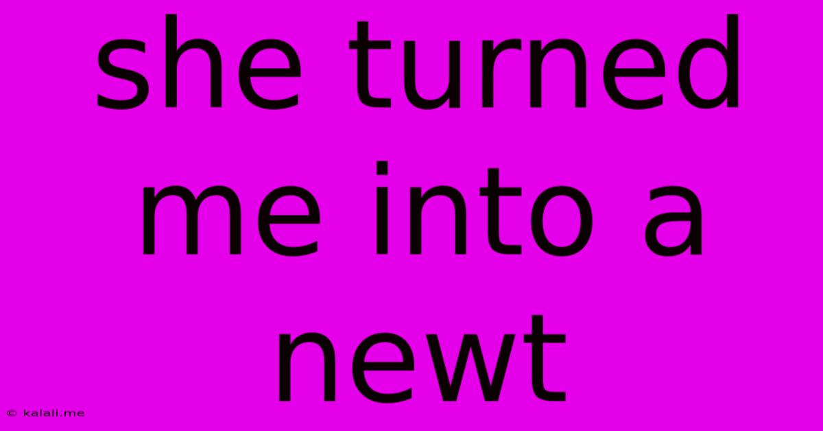 She Turned Me Into A Newt