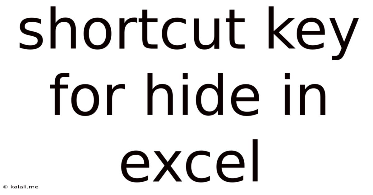Shortcut Key For Hide In Excel