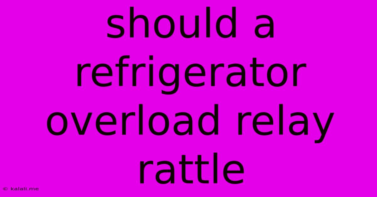 Should A Refrigerator Overload Relay Rattle