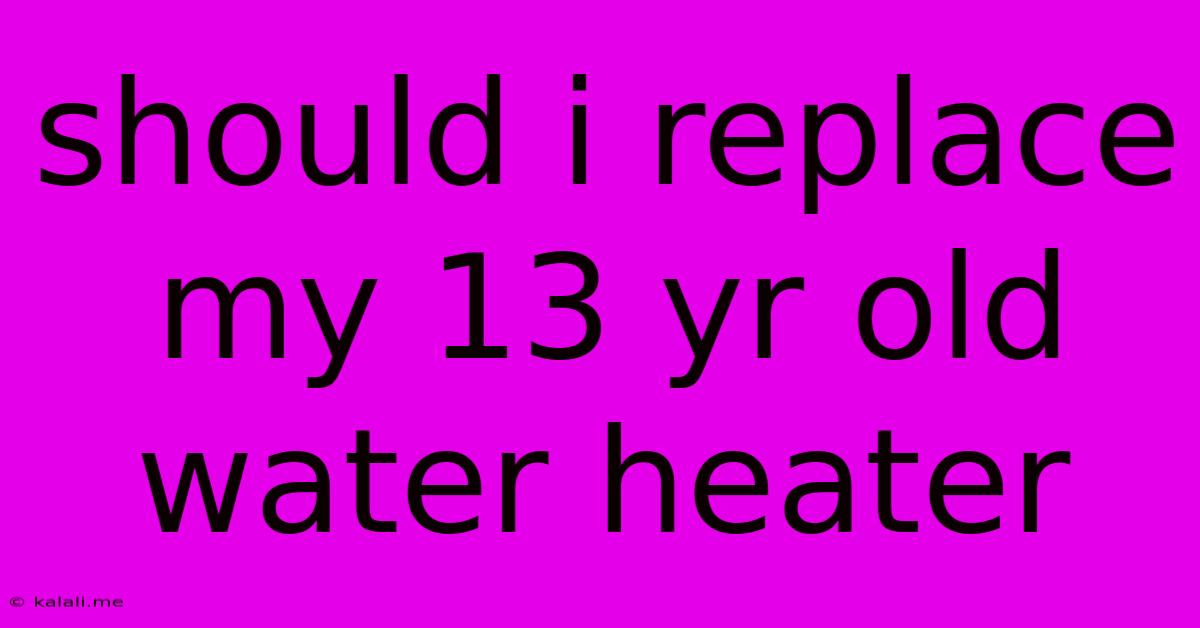 Should I Replace My 13 Yr Old Water Heater