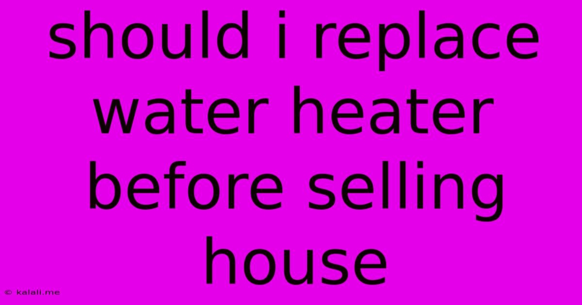 Should I Replace Water Heater Before Selling House