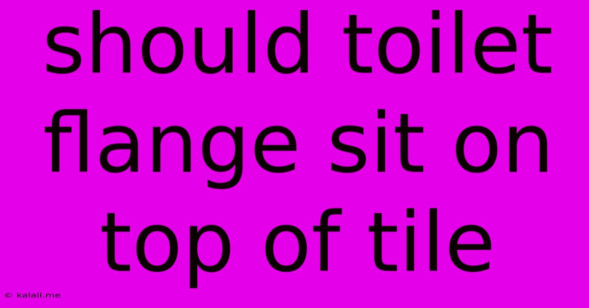 Should Toilet Flange Sit On Top Of Tile
