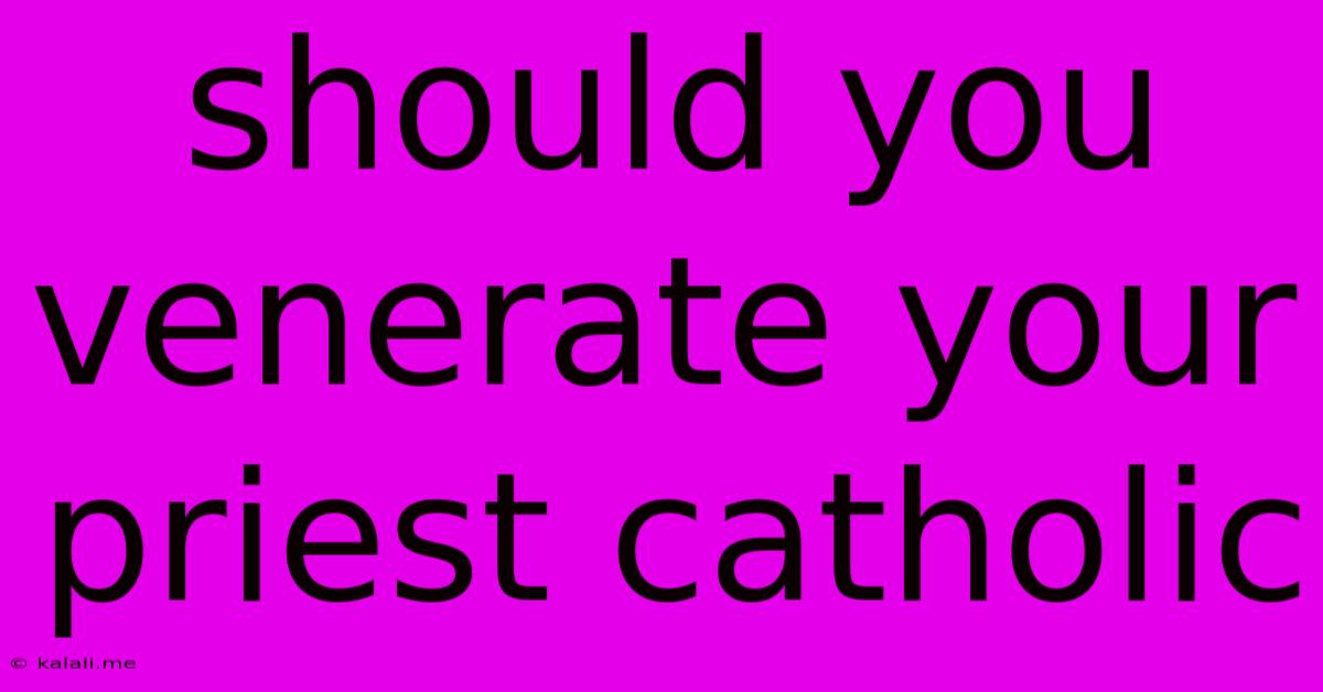 Should You Venerate Your Priest Catholic