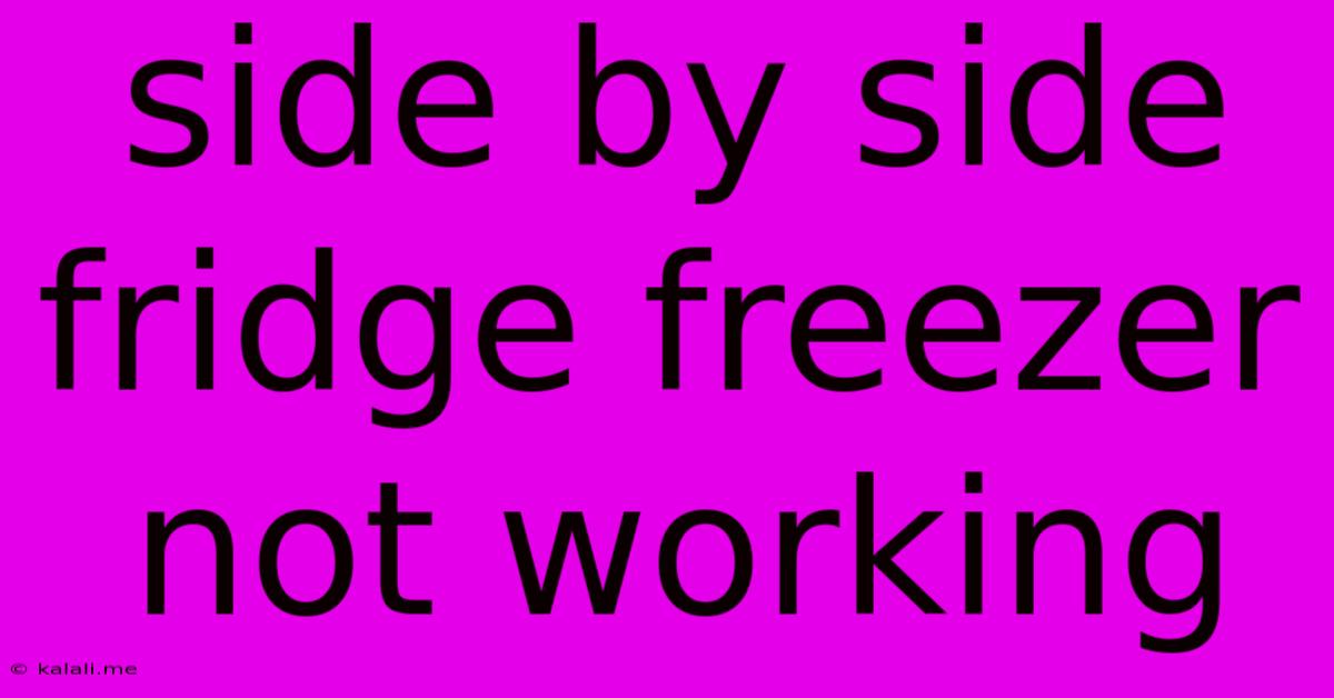 Side By Side Fridge Freezer Not Working
