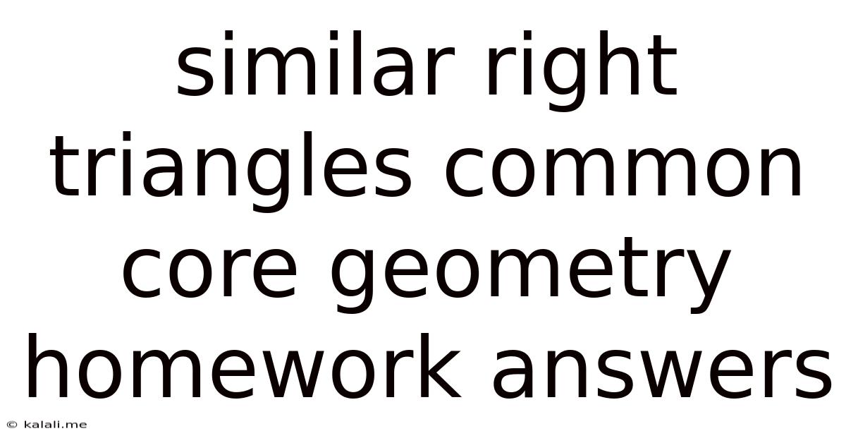 Similar Right Triangles Common Core Geometry Homework Answers
