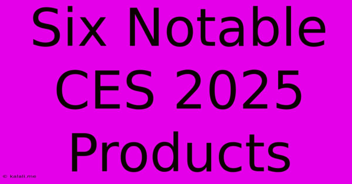 Six Notable CES 2025 Products