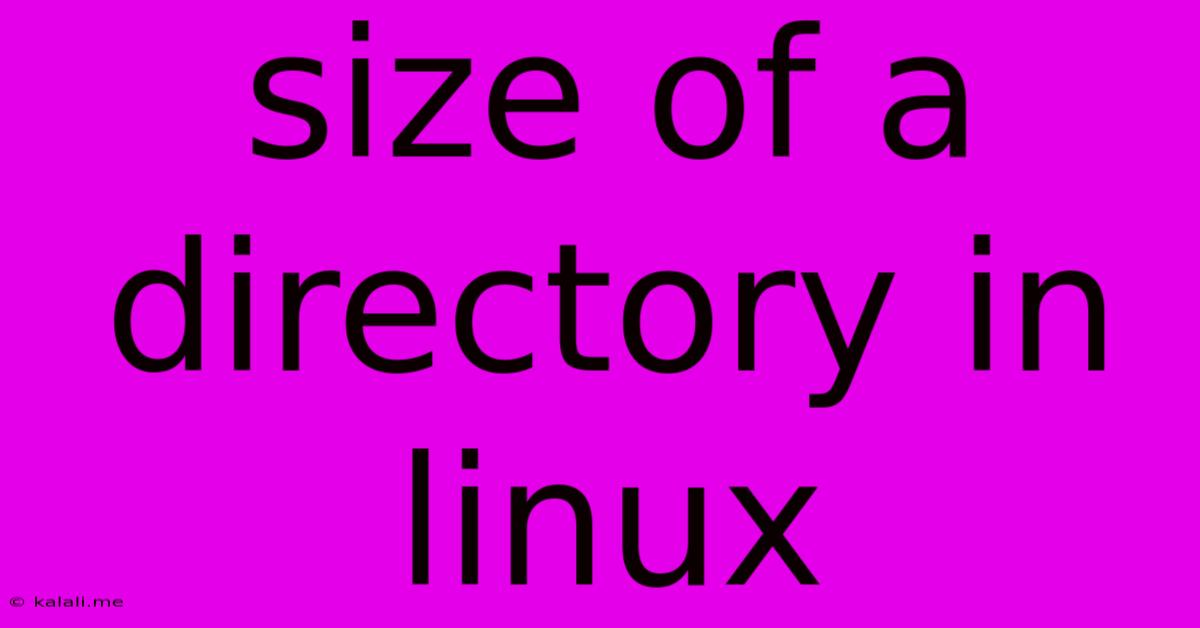 Size Of A Directory In Linux