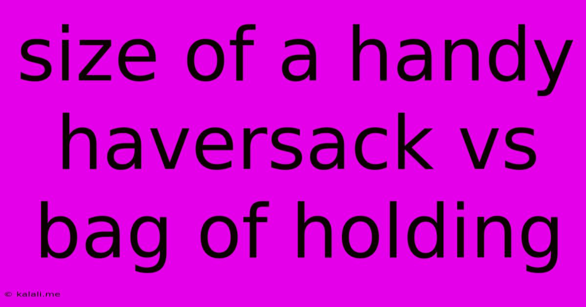 Size Of A Handy Haversack Vs Bag Of Holding