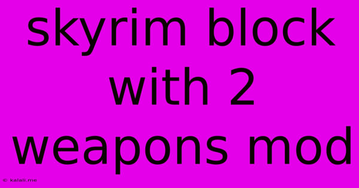 Skyrim Block With 2 Weapons Mod