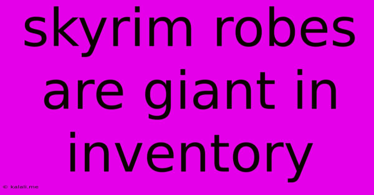 Skyrim Robes Are Giant In Inventory
