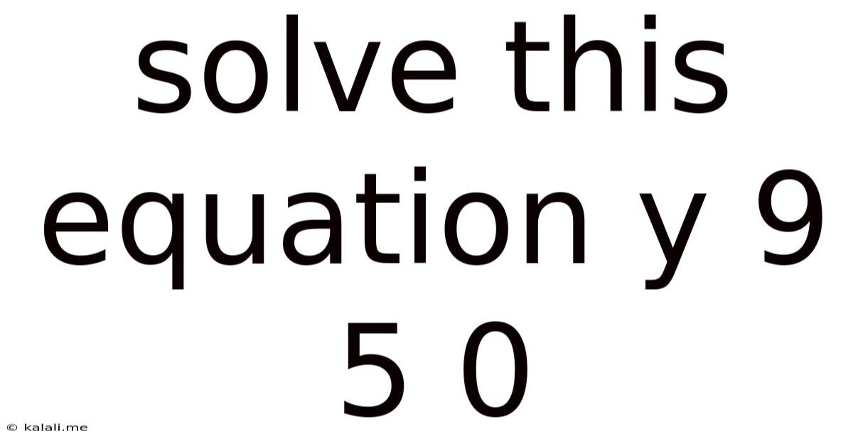 Solve This Equation Y 9 5 0