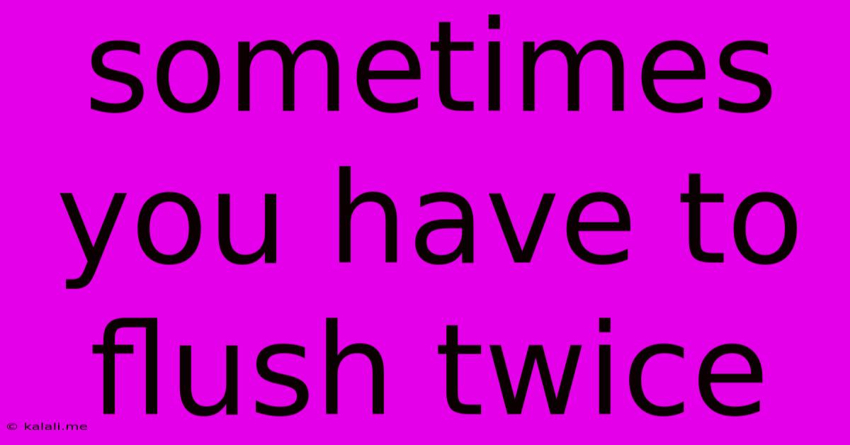Sometimes You Have To Flush Twice