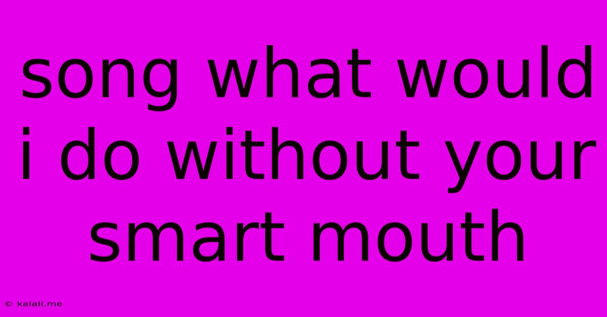 Song What Would I Do Without Your Smart Mouth