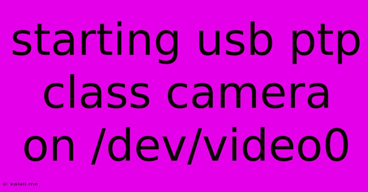 Starting Usb Ptp Class Camera On /dev/video0