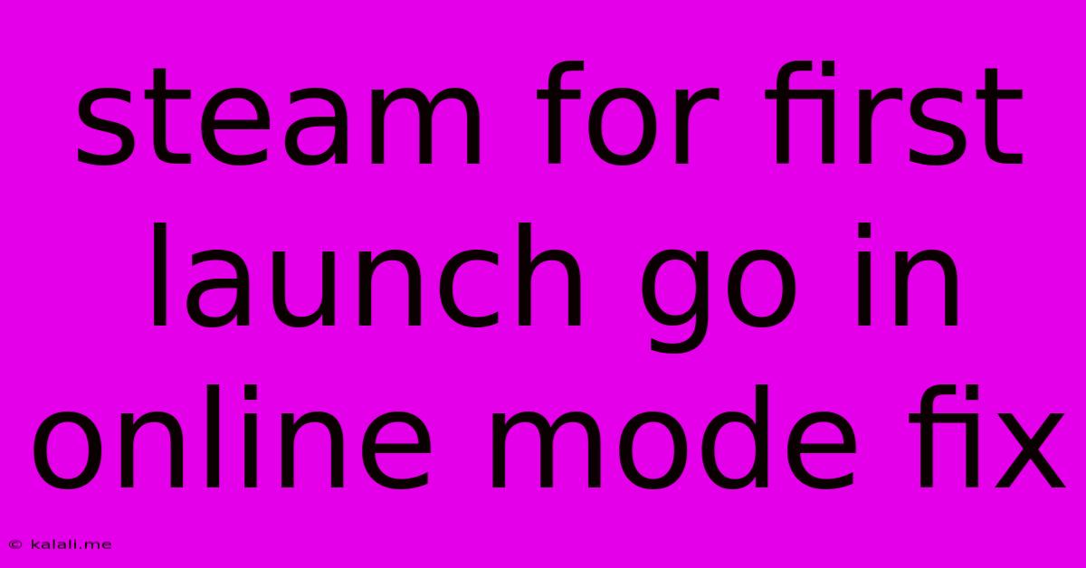 Steam For First Launch Go In Online Mode Fix