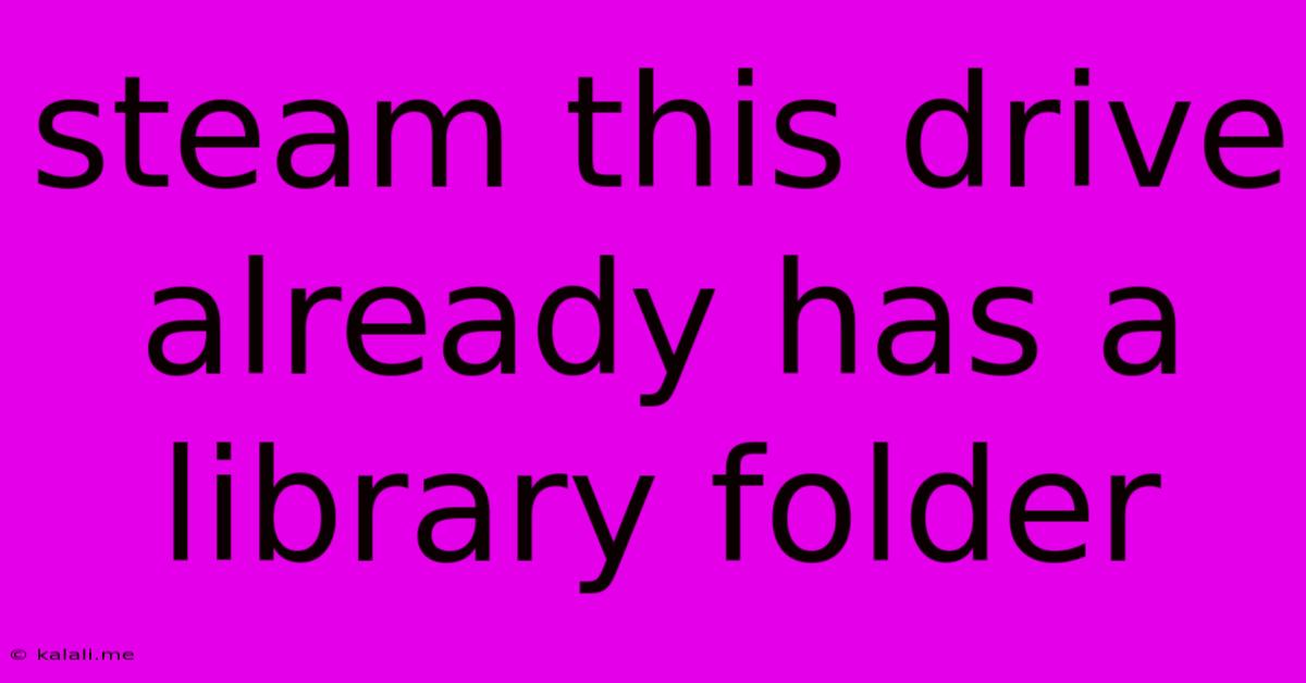 Steam This Drive Already Has A Library Folder