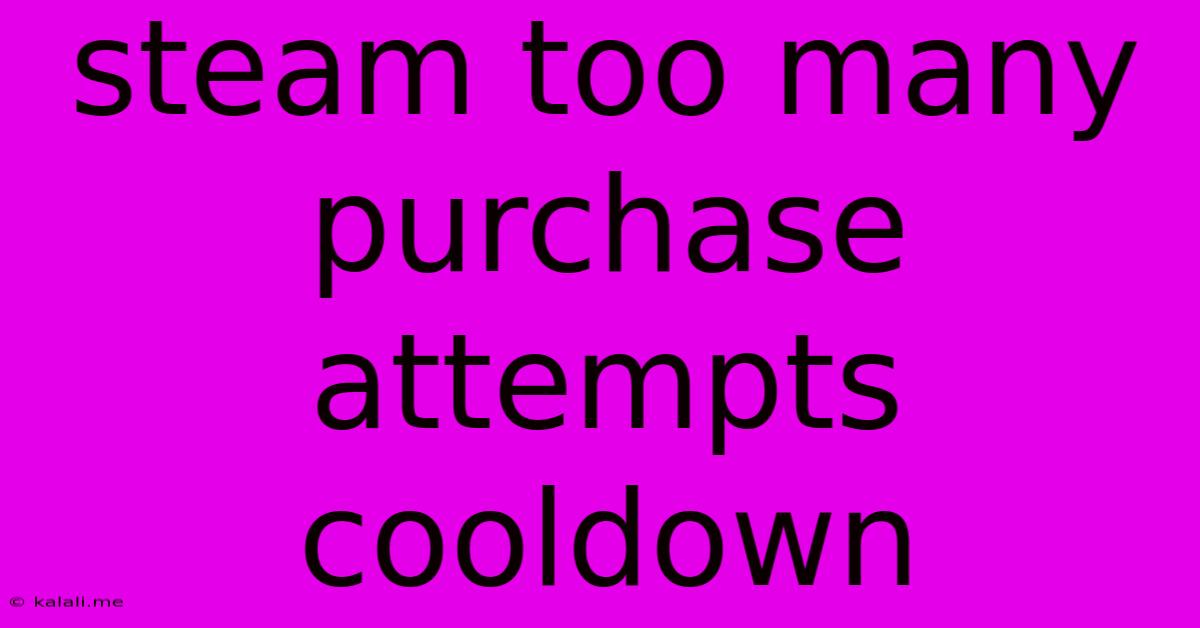 Steam Too Many Purchase Attempts Cooldown