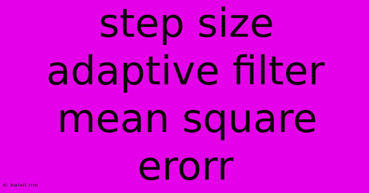 Step Size Adaptive Filter Mean Square Erorr