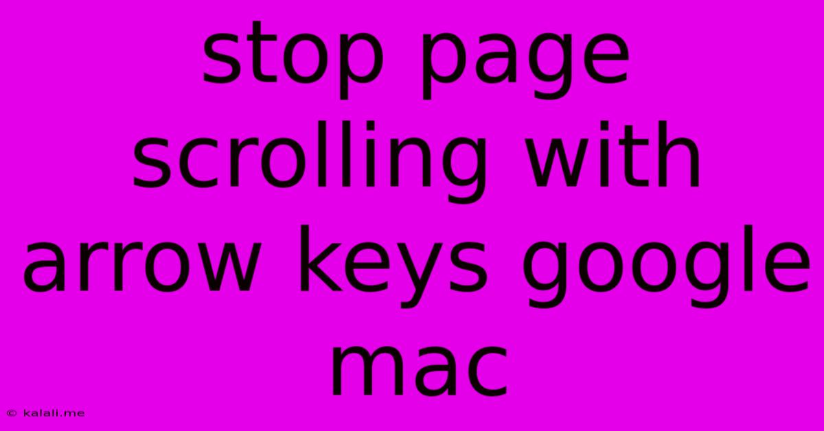 Stop Page Scrolling With Arrow Keys Google Mac