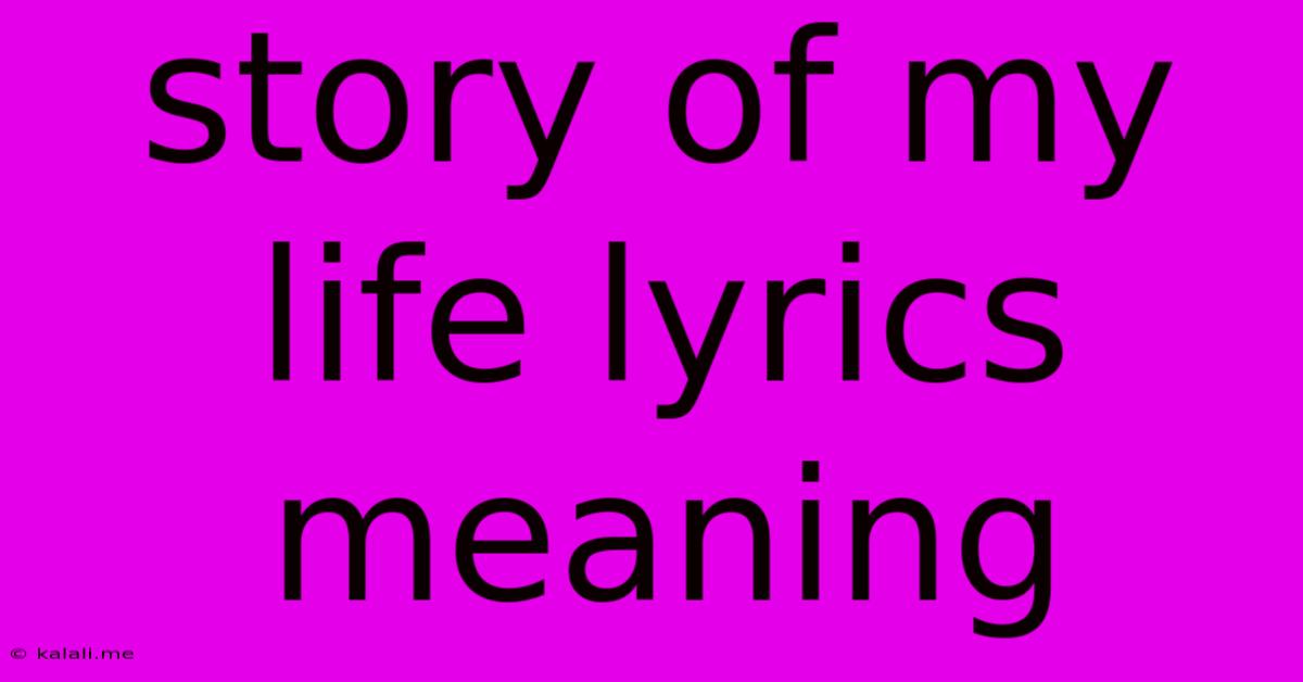Story Of My Life Lyrics Meaning