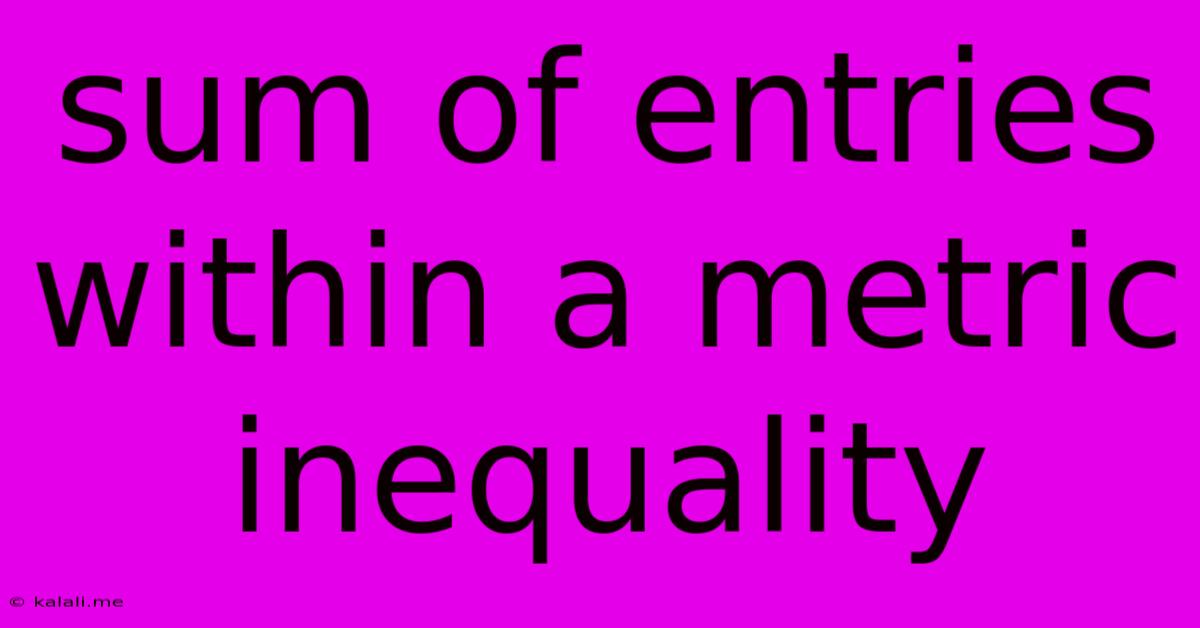 Sum Of Entries Within A Metric Inequality