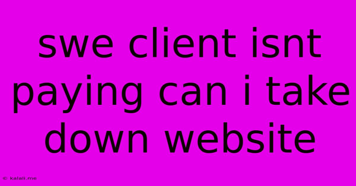 Swe Client Isnt Paying Can I Take Down Website