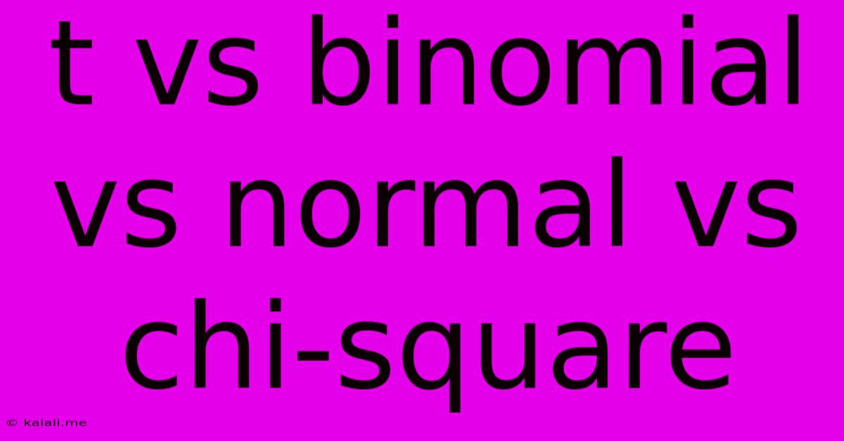T Vs Binomial Vs Normal Vs Chi-square