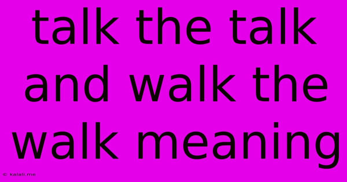 Talk The Talk And Walk The Walk Meaning