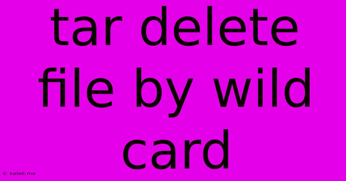 Tar Delete File By Wild Card