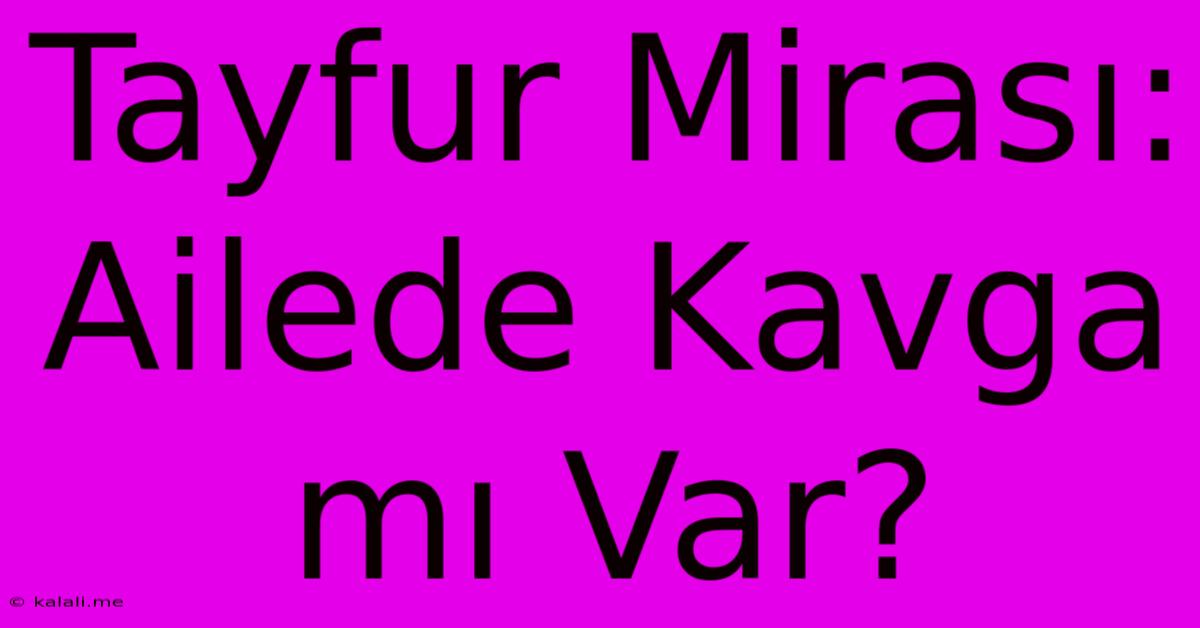 Tayfur Mirası: Ailede Kavga Mı Var?