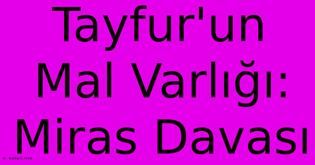 Tayfur'un Mal Varlığı: Miras Davası