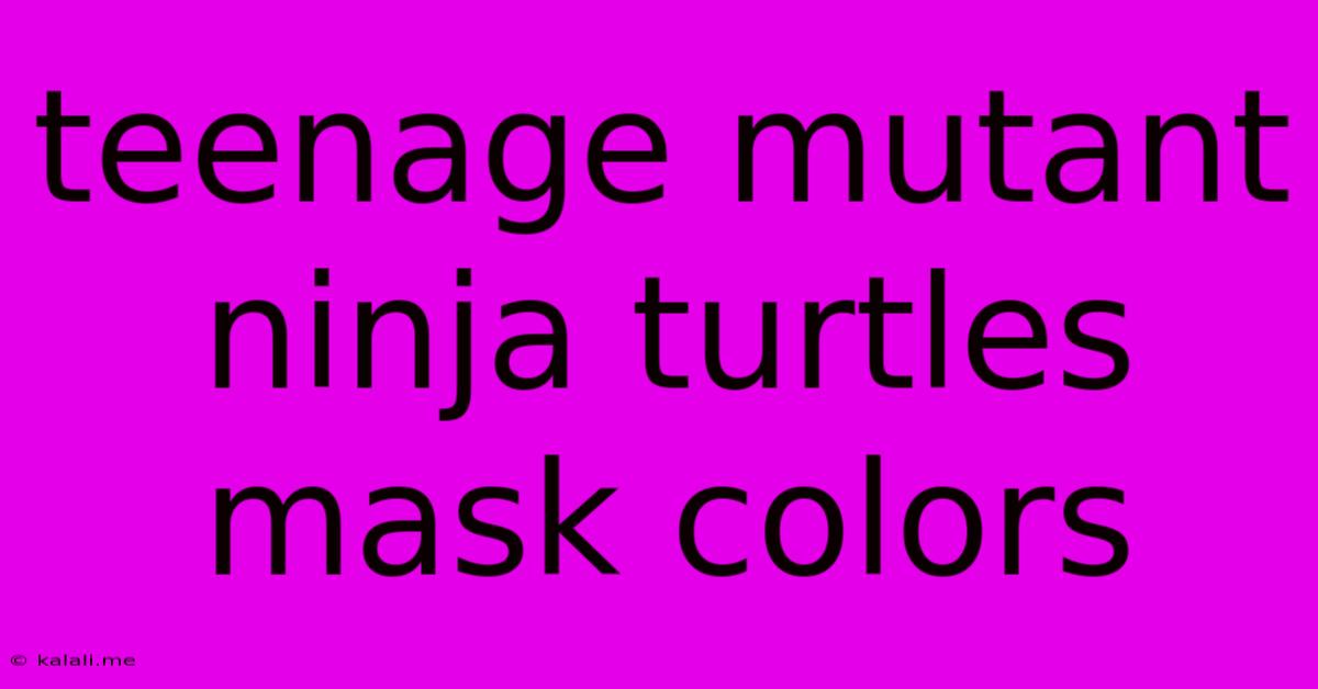 Teenage Mutant Ninja Turtles Mask Colors