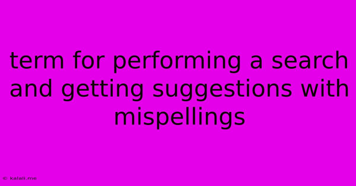 Term For Performing A Search And Getting Suggestions With Mispellings