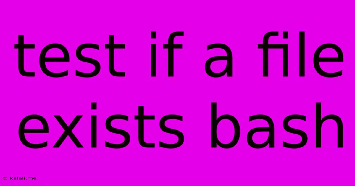 Test If A File Exists Bash