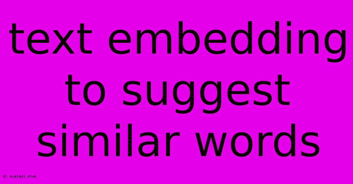 Text Embedding To Suggest Similar Words