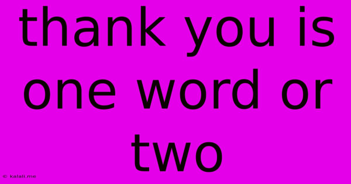 Thank You Is One Word Or Two