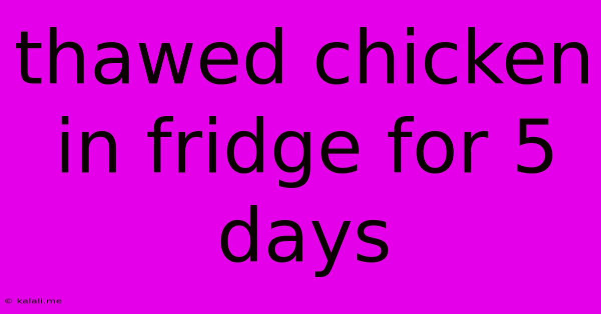 Thawed Chicken In Fridge For 5 Days