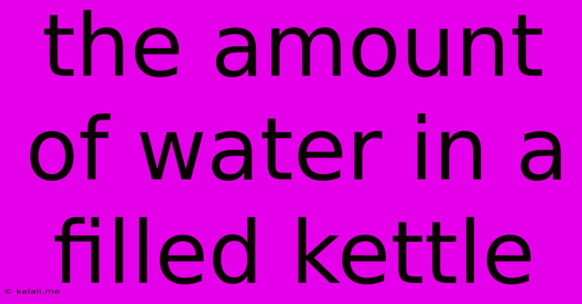 The Amount Of Water In A Filled Kettle