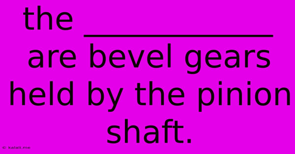 The ____________ Are Bevel Gears Held By The Pinion Shaft.