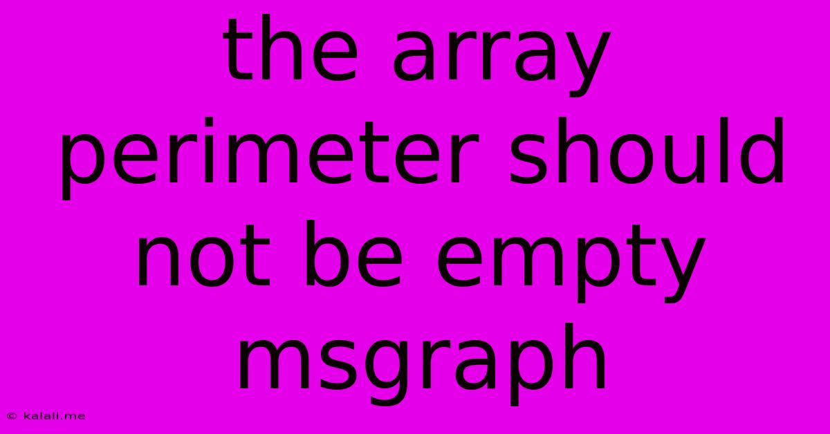The Array Perimeter Should Not Be Empty Msgraph