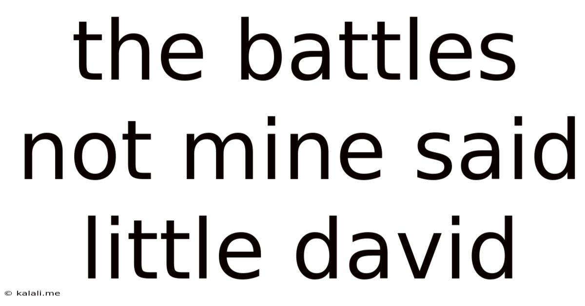 The Battles Not Mine Said Little David