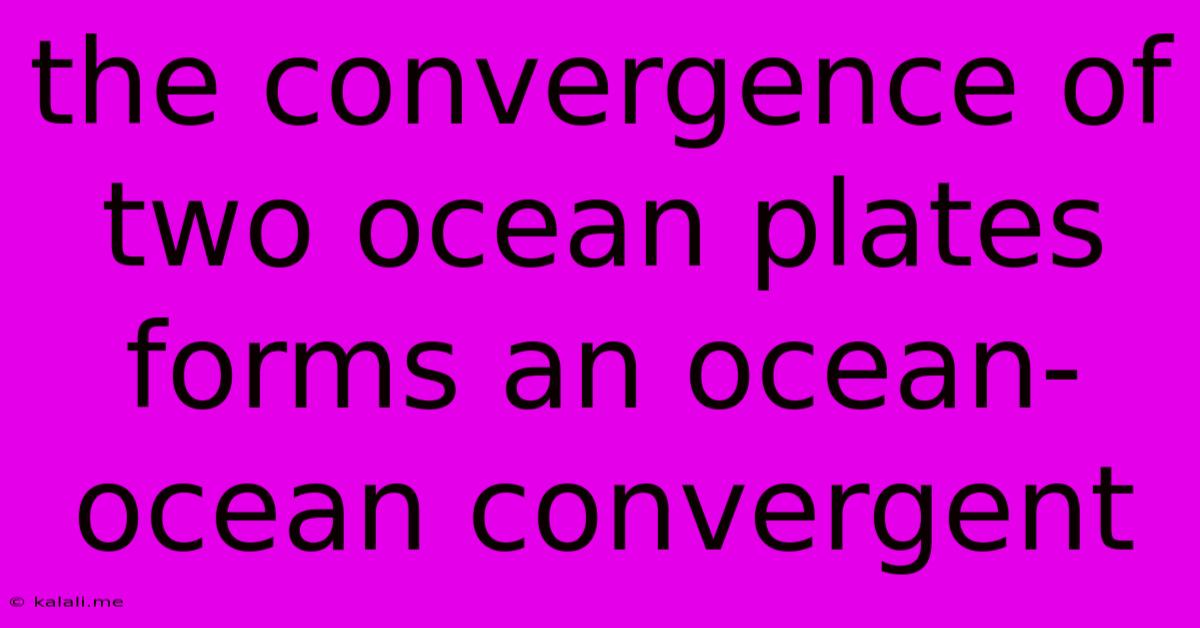 The Convergence Of Two Ocean Plates Forms An Ocean-ocean Convergent