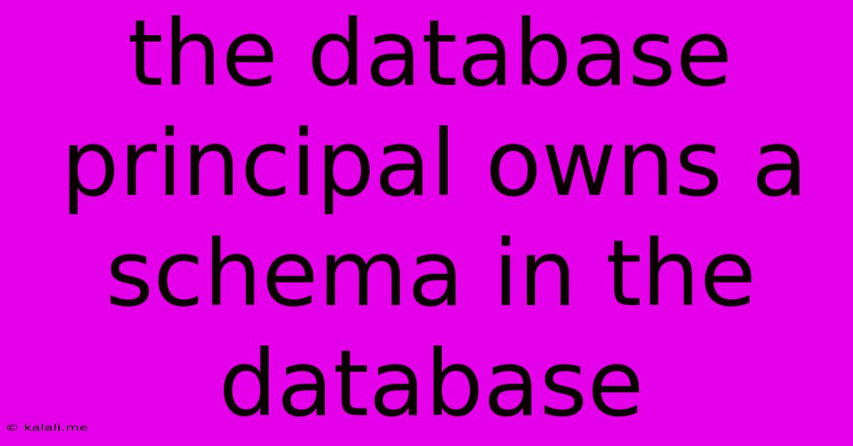 The Database Principal Owns A Schema In The Database
