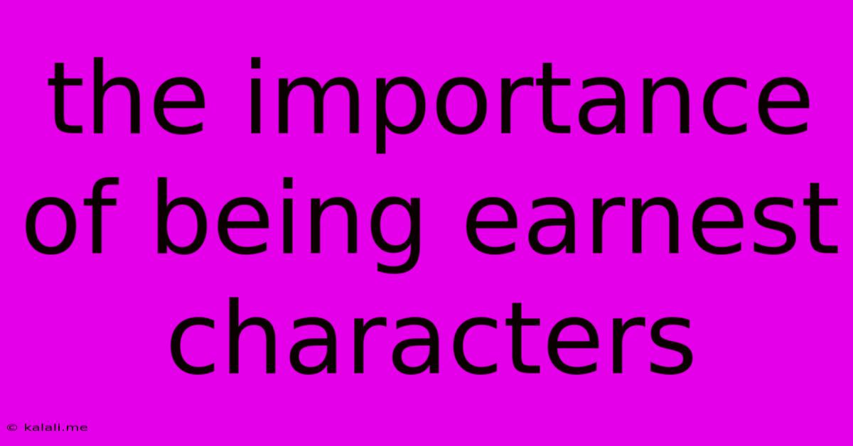 The Importance Of Being Earnest Characters