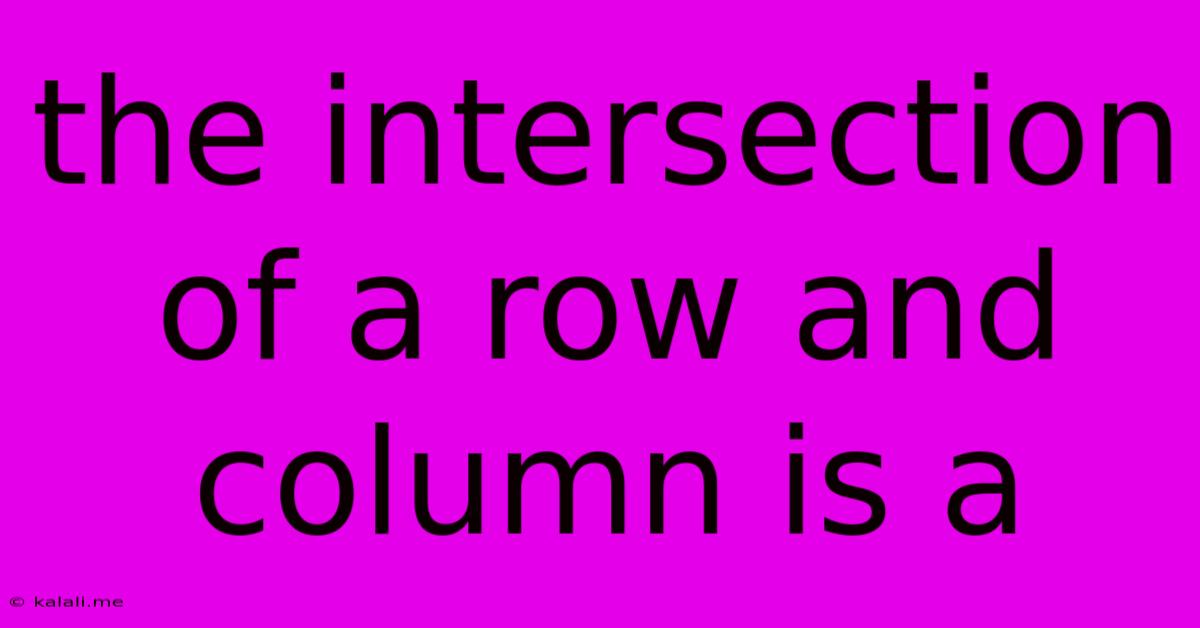 The Intersection Of A Row And Column Is A