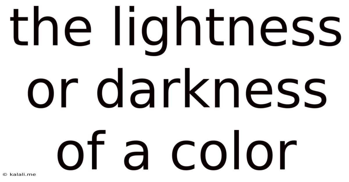 The Lightness Or Darkness Of A Color