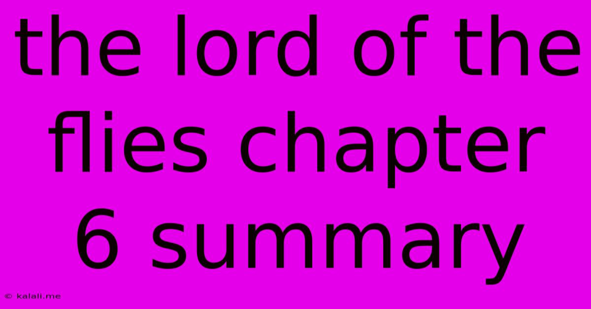 The Lord Of The Flies Chapter 6 Summary
