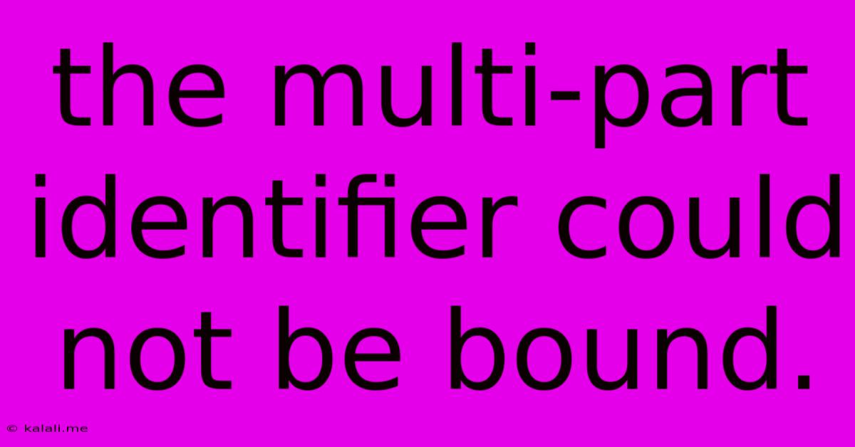 The Multi-part Identifier Could Not Be Bound.