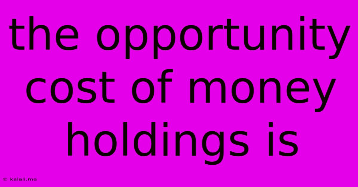 The Opportunity Cost Of Money Holdings Is